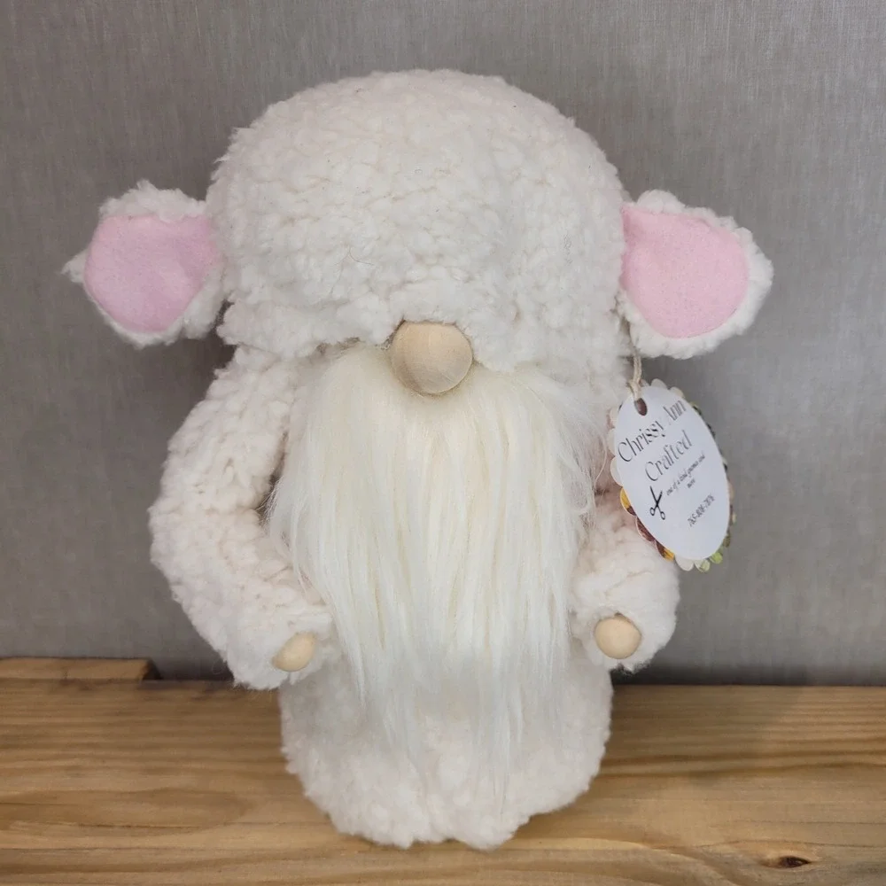OOAK Chrissy Ann‎ Crafted Lamb Gnome – Artisan Handmade Spring Easter Decor